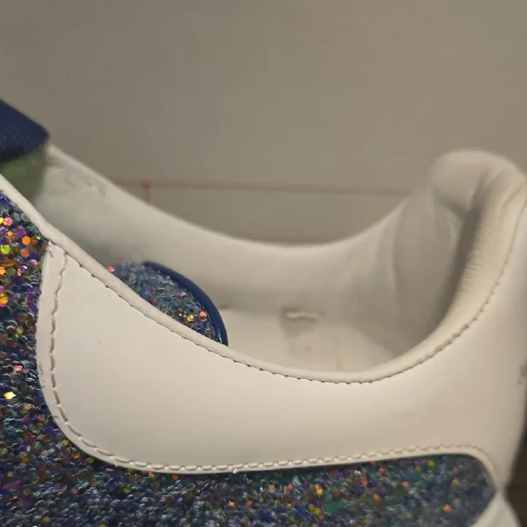 Alexander McQueen White Sneakers with Blue Glitter - Picture 7 of 10